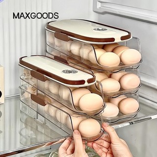  Hộp đựng trứng lăn MAXGOODS Hộp đựng trứng cuộn tự động dung lượng lớn Hộp đựng trứng gia dụng tiết kiệm không gian Nhà bếp chuyên dụng 