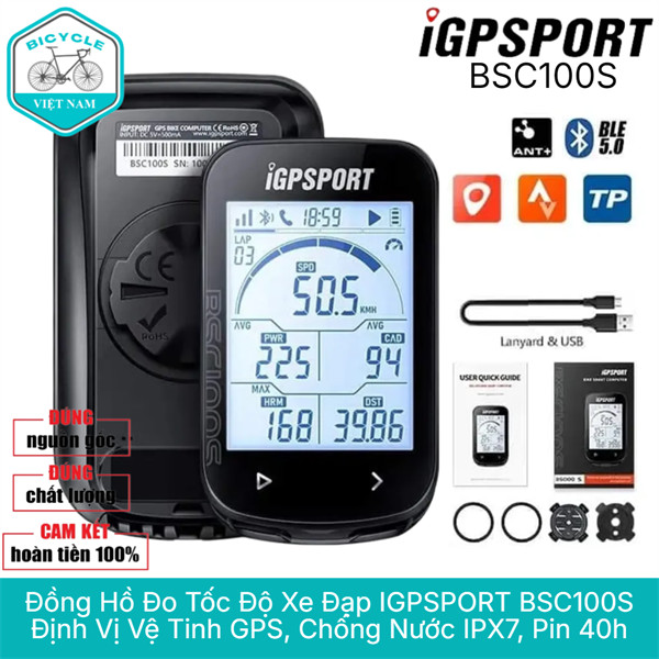 Đồng Hồ Đo Tốc Độ Xe Đạp GPS Định Vị Vệ Tinh IGPSPORT BSC100S – Pin 40h, Kết Nối ANT+/BLE