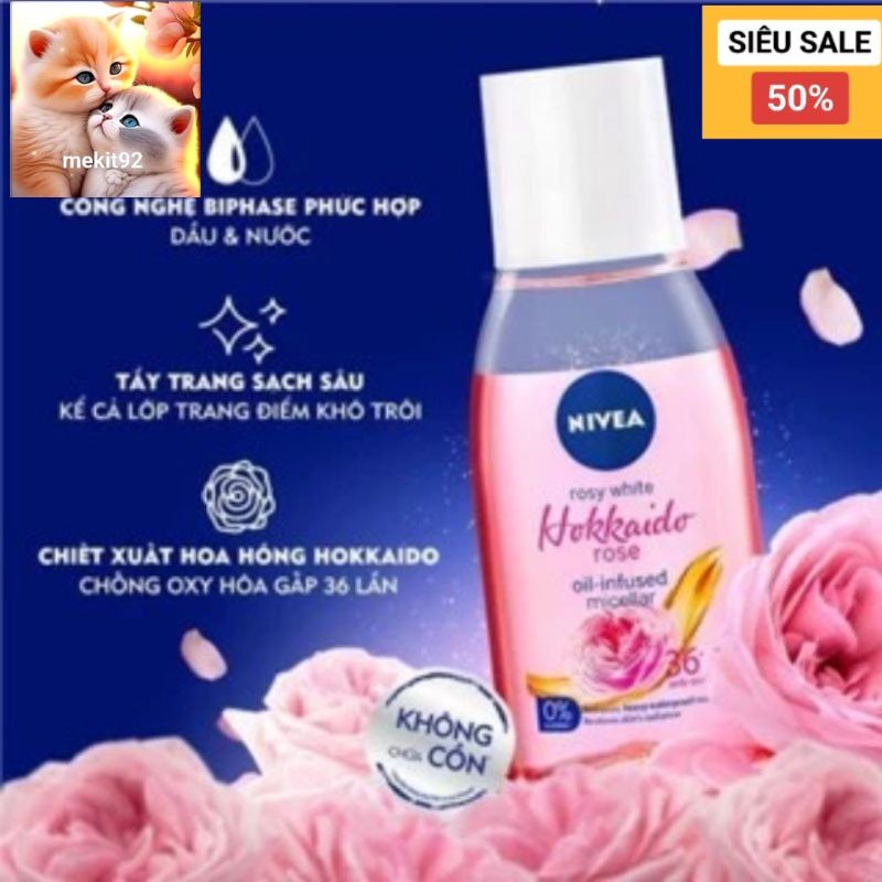 Nước tẩy trang Nivea hoa hồng 70ml