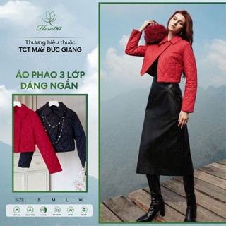 Áo khoác phao nữ dáng ngắn siêu nhẹ, cổ bẻ trẻ trung, chất liệu recycle HeraDG WJKBE1058