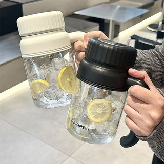Cốc nước thủy tinh 1000ml có nắp đậy Giá trị cao ins sinh viên cốc quà tặng lễ hội pha trà văn phòng