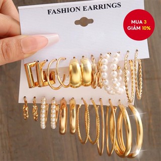 Bông tai vòng vàng cổ điển không gây dị ứng Trang sức nữ Quà tặng hợp thời trang Phong cách Boho thanh lịch