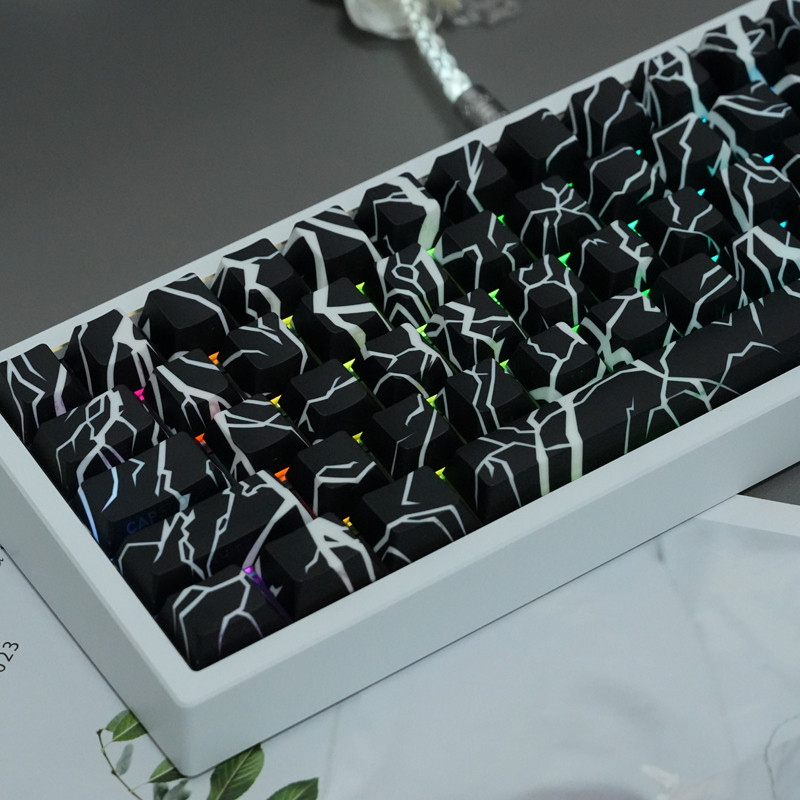Lightning Keycaps Cherry Profile PBT DYE-SUB Side Print Shine Through Tùy chỉnh cho bàn phím cơ 61 /