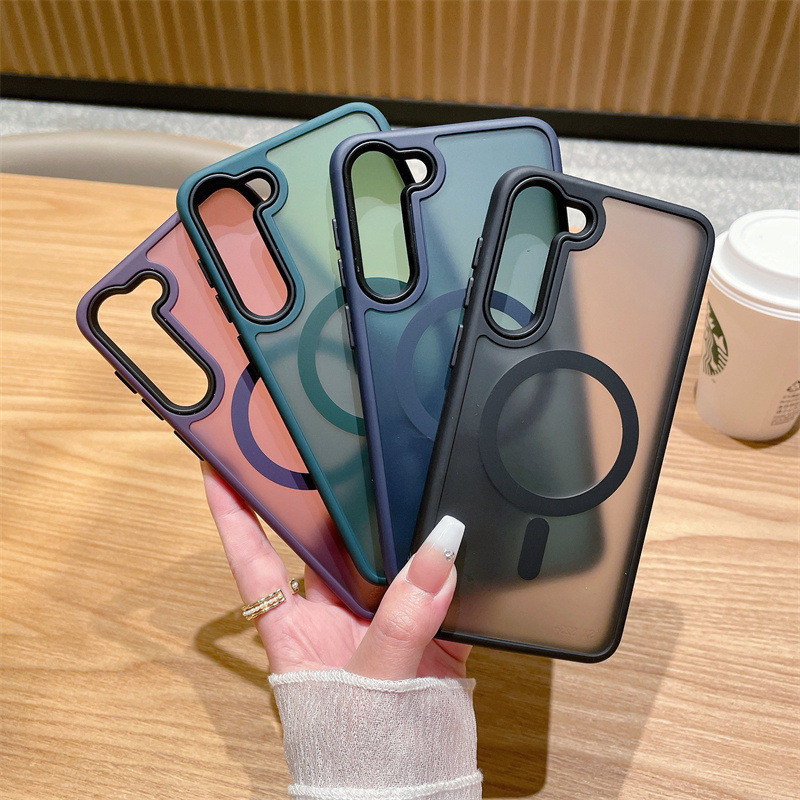 Thích hợp cho Ốp điện thoại Samsung S25 Skin Feel Magnet s24Ultra Frosted Ice Mist Acrylic 23plus