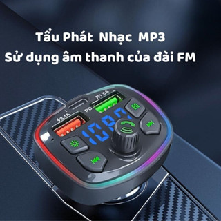 Tẩu Sạc Ô Tô 3 Cổng - Kết Nối Bluetooth Phát Nhạc MP3, Sạc Nhanh Không Dây