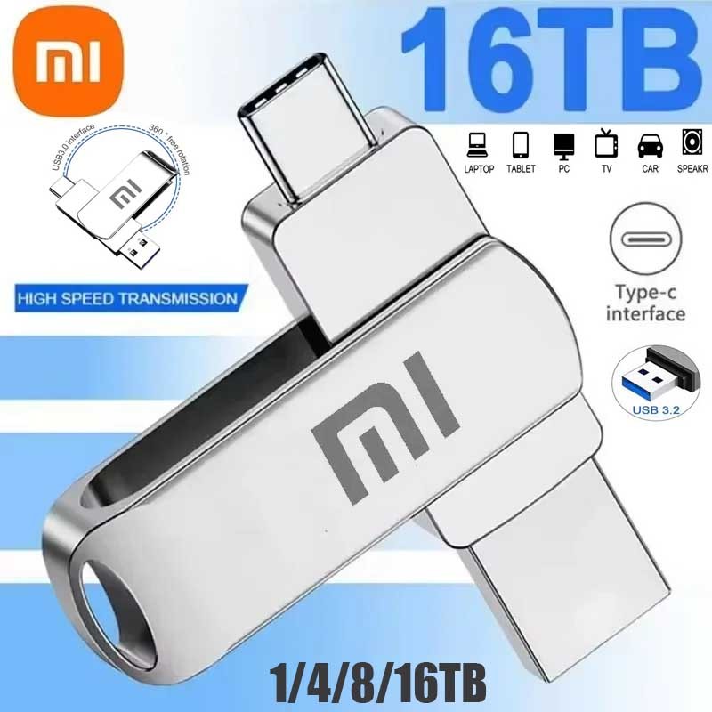 2 trong 1 typec USB Flash Pen Drive Kim Loại Memory Stick USB 3.0 Flash Disk 1TB / 2TB / 8TB / 16TB 