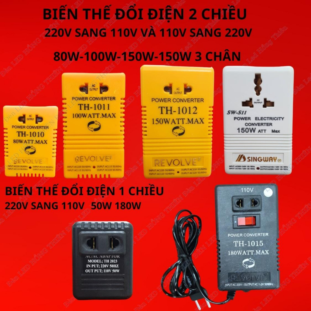 Biến Ap-Biến Thế Đổi Điện 220v Ra 110v - 110v Ra 220v---- 80w -100w -150w-180w