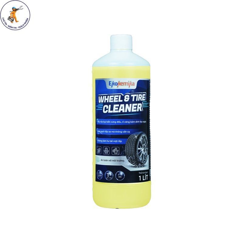 Dung dich tẩy lốp xe Wheel & Tire Cleaner, sản phẩm của Ekokemika Chai 1 lít