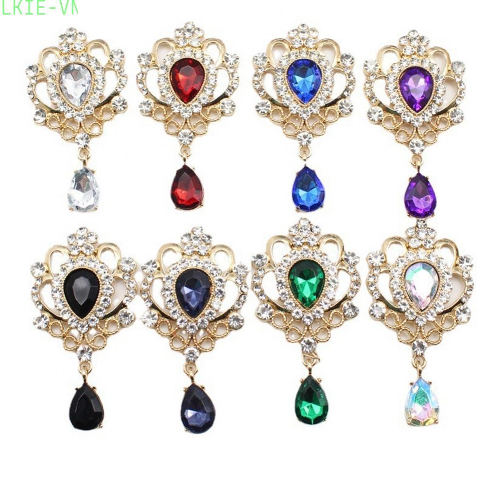 Brooch and Pendant Set Water Droplet Acrylic with Dazzling Rhinestones