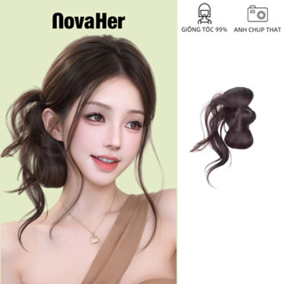  Tóc Giả Cao Cấp Búi Hoa Cúc Kiểu Hàn Tự Nhiên Xù Nhẹ - Phụ Kiện Tóc Thời Trang Nữ Tính 