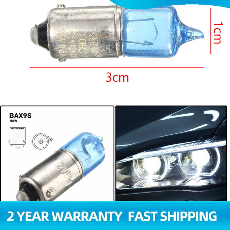2 Cái / bộ BAX9S Xe Ô Tô Tự Động Xenon Bóng Đèn Bên 6W H6W Siêu Trắng 5000K DC12V Bật Đèn Tín Hiệu G