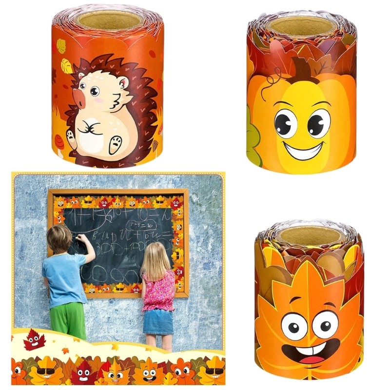 10m Pumpkin Leaf Bulletin Board Border Autumn Border Trim for Poster Boards