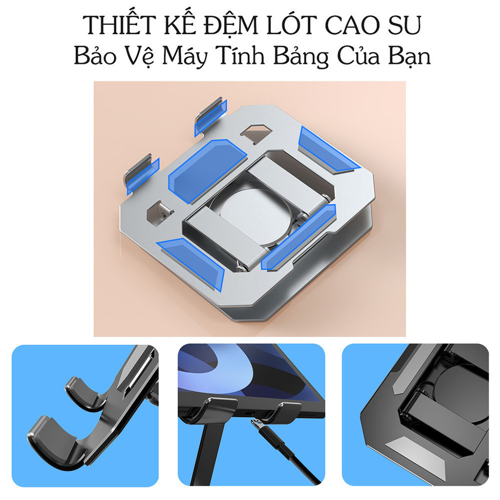 Giá đỡ laptop xoay 360 độ L08 tùy chỉnh độ cao,kệ kê MACBOOK - MÁY TÍNH BẢNG bằng kim loại gấp gọn tiện dùng | BigBuy360 - bigbuy360.vn