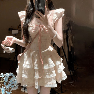 [Mizhiya] Mùa Hè Phong Cách Mới Khí Chất Thuần Khiết, Ngọt Ngào, Mỏng, Mỏng, Tay Áo Bay, Váy Phồng