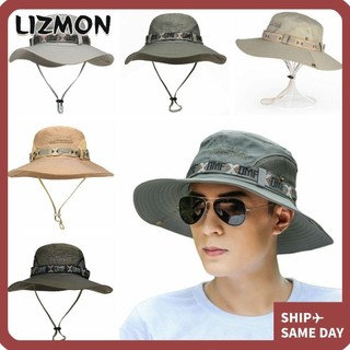 Mũ vành rộng LIZMON, Mũ xô chống tia cực tím vành rộng, Mũ chống nắng nam Cotton thời trang