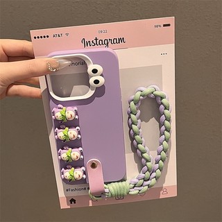 Ốp điện thoại có dây buộc điện thoại Stereofrog màu tím vui nhộn dễ thương cho iPhone15 Pro MAX 14 13 12 11 Pro MAX IX MAX XR XS Vỏ bảo vệ camera chống sốc Vỏ silicon mềm