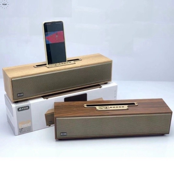 Loa bluetooth để bàn XM 520 Bass mạnh công suất 20W siêu trầm thiết kế vỏ gỗ sang trọng-QUEEN YULIN