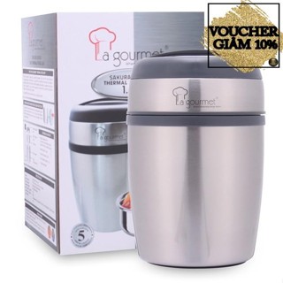 Camen đựng bún phở không rò rỉ nước giữ nhiệt 2 ngăn LA GOURMET Sakura 035431 1.5L[Voucher live 50k]