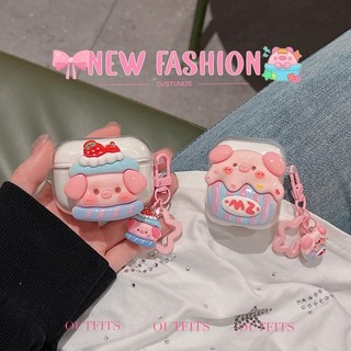 Vỏ Bảo Vệ Hộp Sạc Tai nghe không dây airpods 1 2 3 pro 2 Hình Bánh Bao 3d Phong Cách Hàn Quốc Dễ Thương