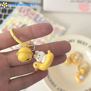 Refilinement Móc khóa dễ thương, Đồ trang trí có chuông Schoolbag Mặt dây chuyền, Phụ kiện túi quà tặng Hoạt hình Vịt Thỏ Túi móc khóa