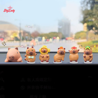 Biglady 5 Cái / bộ Capybara Trang Trí Nội Thất Ô Tô Sáng Tạo Mùa Xuân Capybara Lắc Đầu Bảng Điều Khiển Hình Tượng Trang Trí Mới