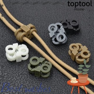 Toptool 4 Ren Cố Định Khóa, Dạ Quang 5 Màu Dây Giày Cố Định, Đôi Lỗ Chặn Dây Kẹp Dụng Cụ Ngoài Trời