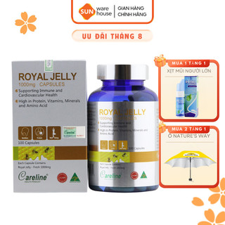[Mã FMCGSUN52 giảm 8% đơn 250k] Viên Uống Sữa Ong Chúa CARELINE Royal Jelly Bồi Bổ Sức Khoẻ 100 Viên