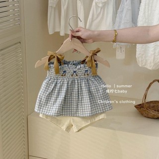 Sb609 - Sét Bộ Áo + Quần Tbaby Cherry Xanh Thêu Bé Gái