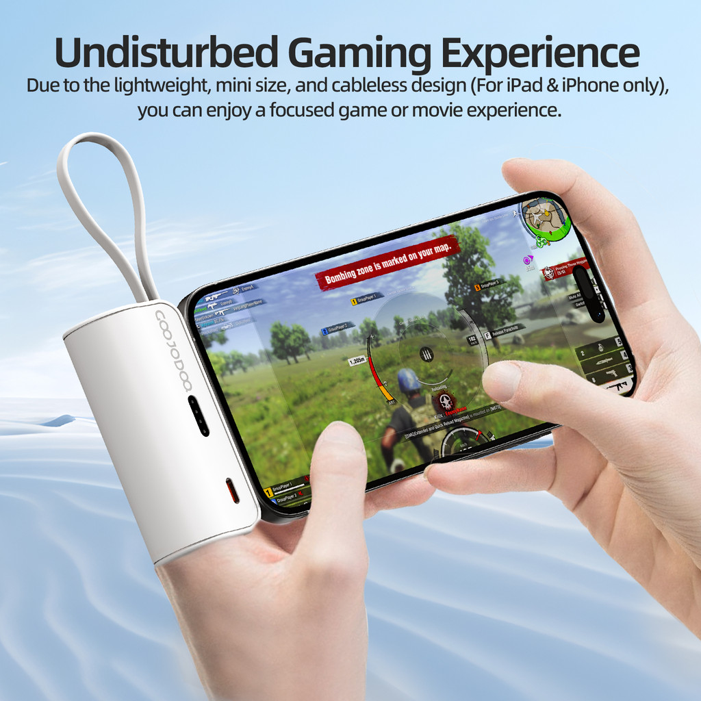 sạc dự phòng mini GOOJODOQ 2024, Pin dự phòng không dây di động có phích cắm Type-C và Lightning | BigBuy360 - bigbuy360.vn