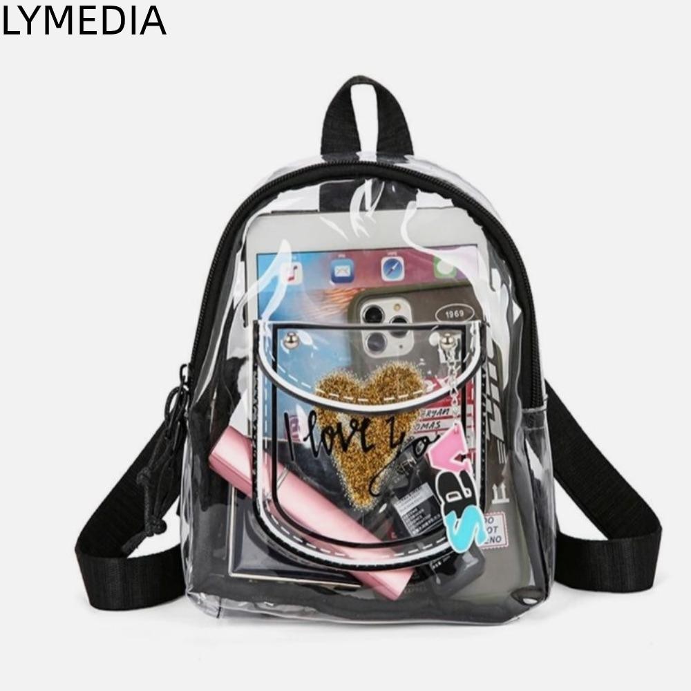 LYMEDIA lô LYMEDIA, Túi thạch PVC chống thấm nước, Túi mua sắm sức chứa lớn trong suốt