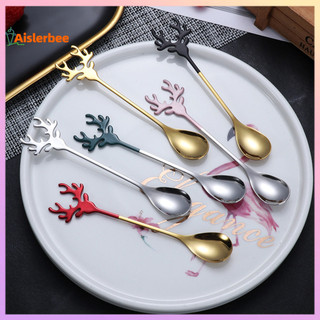 Thìa khuấy hình đầu hươu Aislerbee Muỗng khuấy đa chức năng An toàn bằng thép không gỉ 304 cho gia đình
