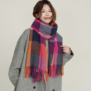Misskoi  Khăn Cashmere Giả Phong Cách Anh Nữ Thu Đông Cổ Điển Kẻ Sọc ins Tua Rua Thường Ngày Sinh Viên Khăn Choàng Dài Yếm