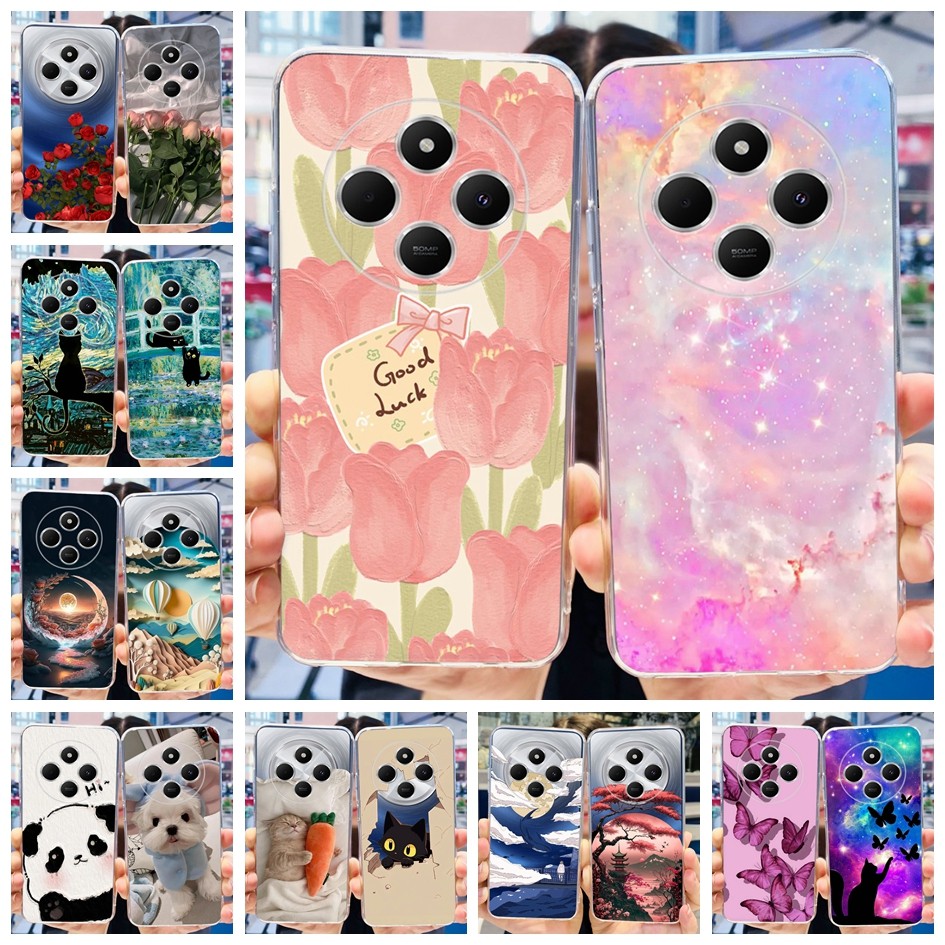 Dành Cho Xiaomi Redmi 14C Vỏ Hoa Phong Cách Mới Silicon Mềm Trong Suốt TPU Ốp Lưng Cho Xiomi Redmi 14C 4G Vỏ Điện Thoại