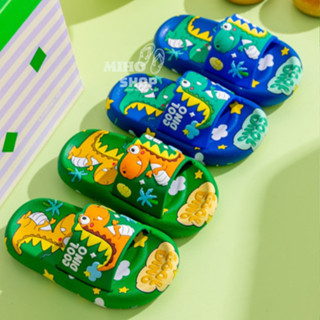 (PHOM NHỎ) Dép Quai Ngang Khủng Long Cool Dino Hoạt Hình Cao Cấp Dẻo Mềm Êm Chân Cho Bé Miho House