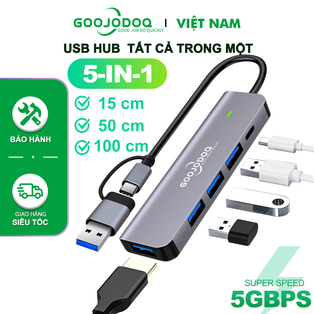 Nhiều Hub USB 3.0 Cổng Loại C GOOJODOQ Cho Laptop HDMI PD Sạc Âm Thanh VGA RJ45 | BigBuy360 - bigbuy360.vn