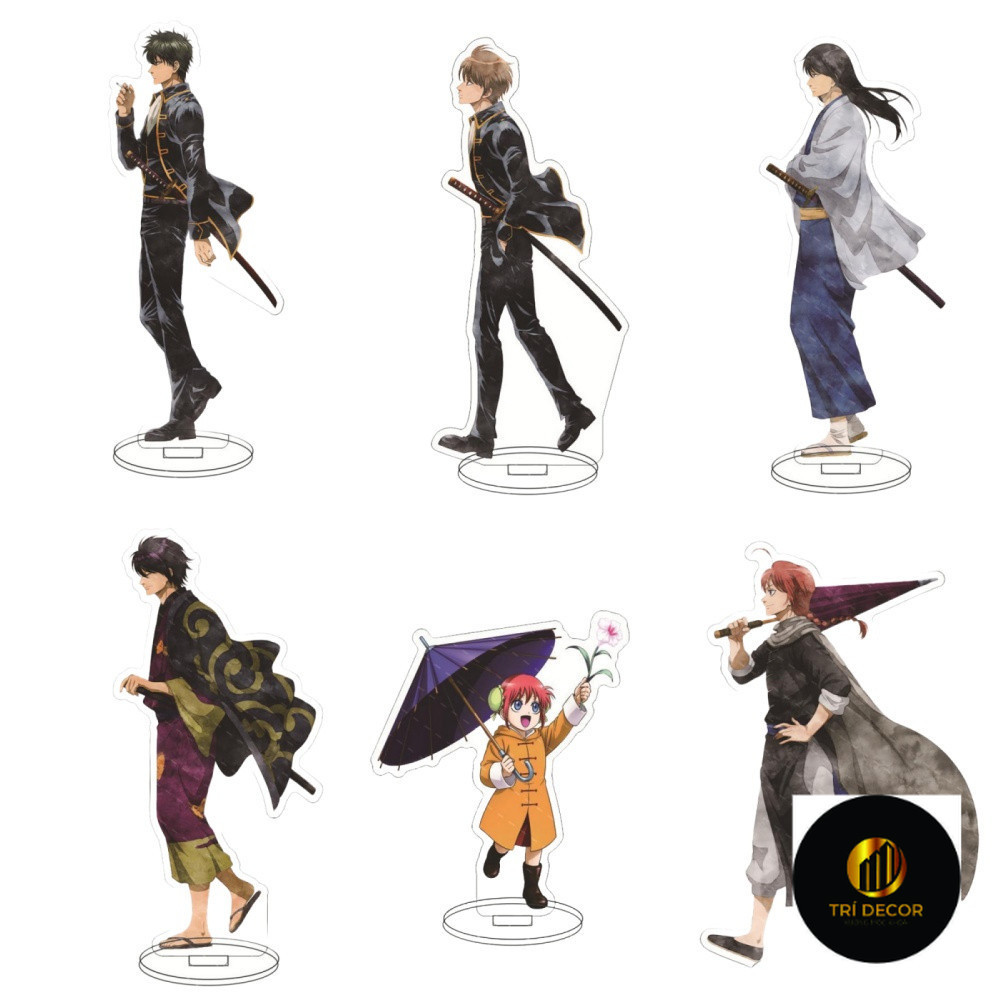 Móc khóa Anime Sakata Gintama Sakata Gintoki Toshiro Mitsuba Phụ kiện trang trí túi xách Balo