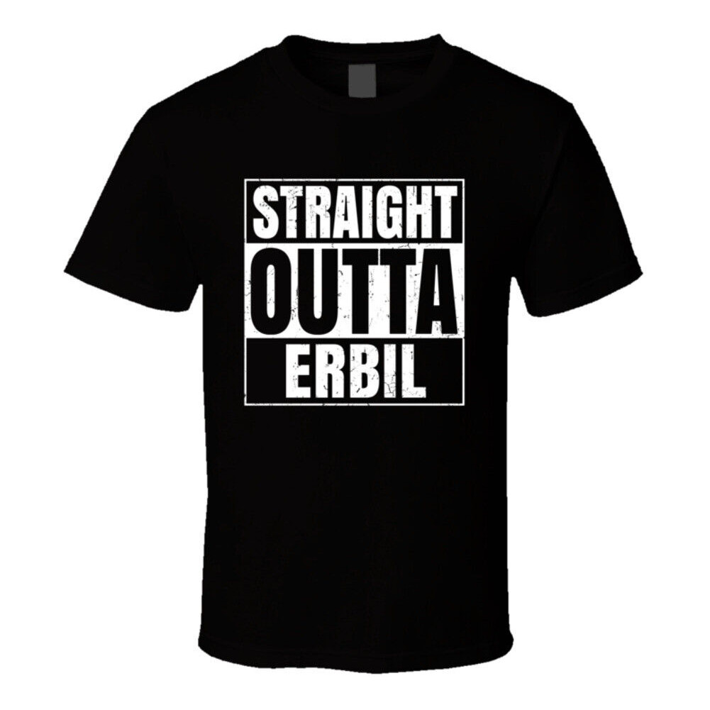 Áo thun Straight Outta Erbil Iraq Compton Parody Grunge City