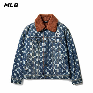 Thêu Logo MLB NY 100% Nguyên Bản Denim Cotton Đệm Quần Áo Xuống Áo Khoác Mùa Đông Áo Khoác Mùa Đông Áo Khoác Nam Unisex Áo Khoác Có Đệm