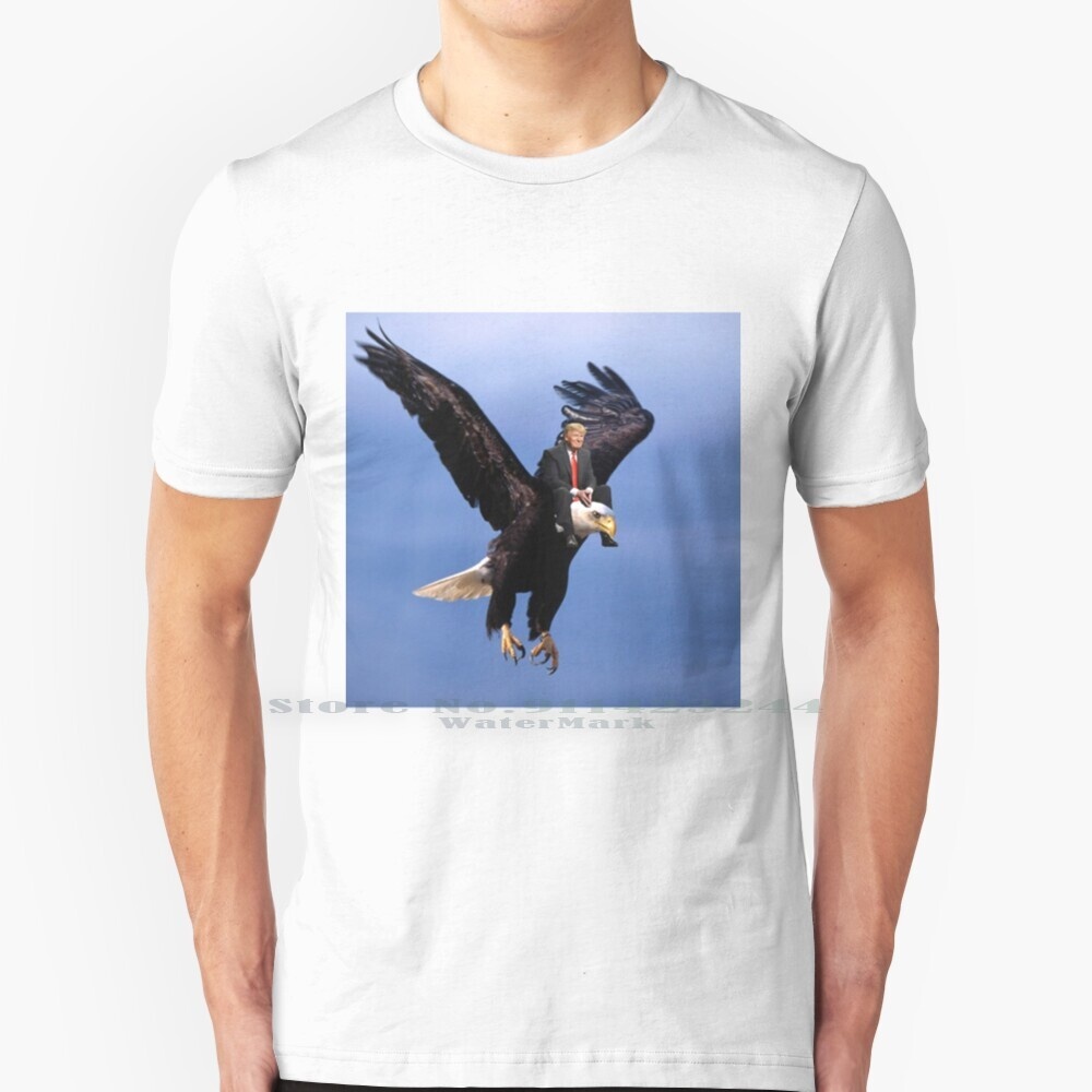 Trump Cưỡi Đại Bàng Áo 100% Cotton Nguyên Chất Donald Trump2016 Hoa Kỳ Làm Cho Nước Mỹ Tuyệt Vời Một