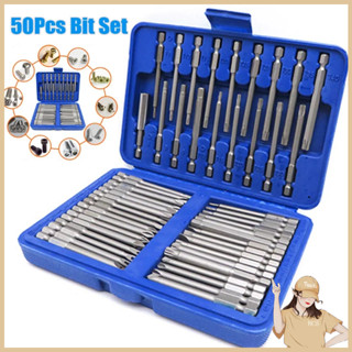 BCS Bộ mũi vặn vít đa năng chuôi lục giác 6.35mm 50 chi tiết - Đầu hoa thị,lục giác,hoa thị lỗ,2 cạnh,4 cạnh