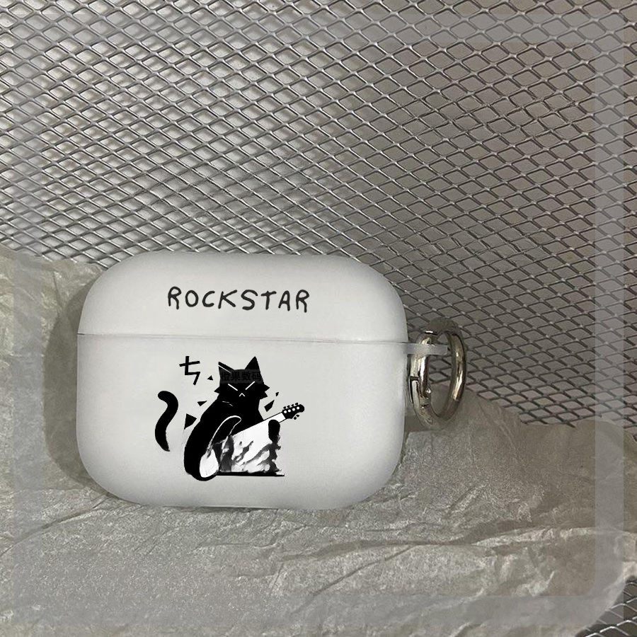 Ins Style Original Rock Cat airpod4 Generation Black Cat Protection Case 23 Generation Pro Creative 