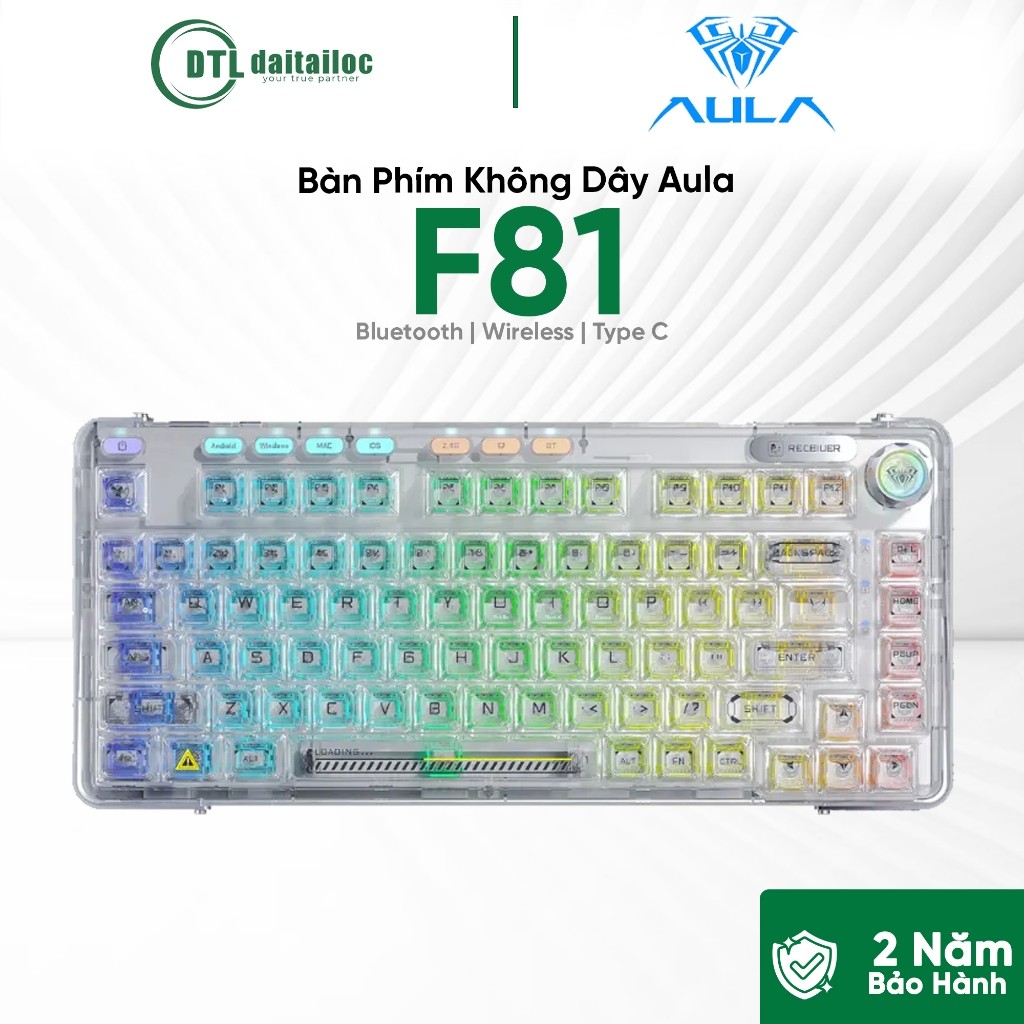 Bàn Phím Gaming Không Dây Aula F81 | Chính Hãng | Bảo Hành 24 Tháng