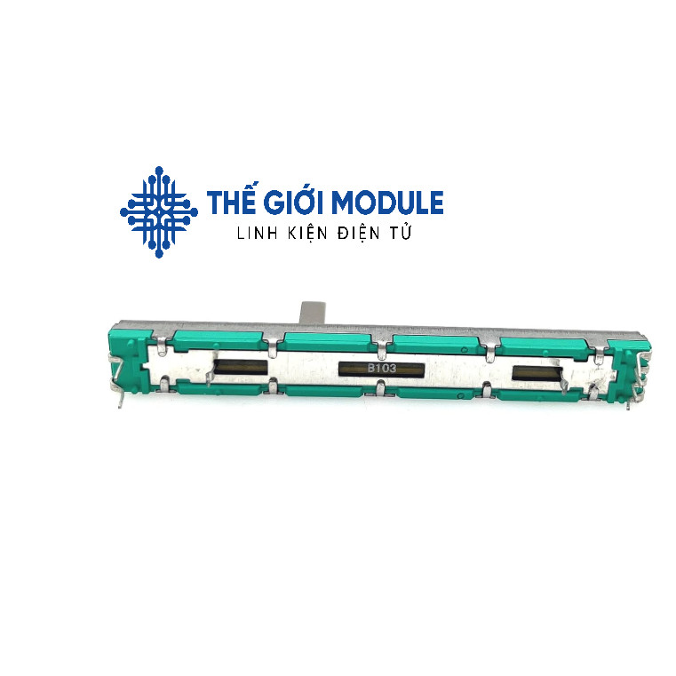 [Có sẵn] Biến trở, chiết áp trượt thẳng 75mm kênh đôi B103-10K - thegioimodule