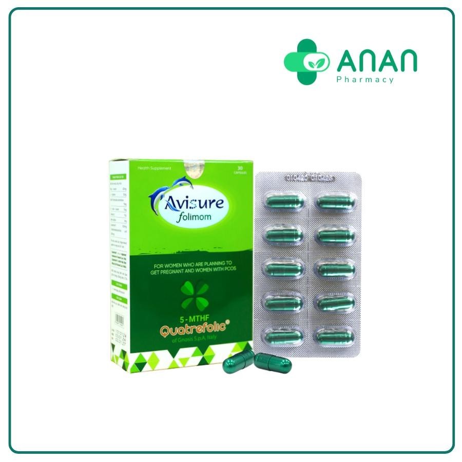 Viên uống cho phụ nữ chuẩn bị mang thai, bổ trứng, hỗ trợ đa nang Folimom Avisure hộp 30v