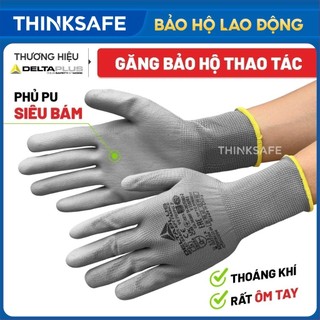 Găng tay lao động deltaplus ve702pg / superpro phủ pu ôm tay, dễ cầm nắm, chống dầu, sửa chữa, vận hành bao tay đa dụng