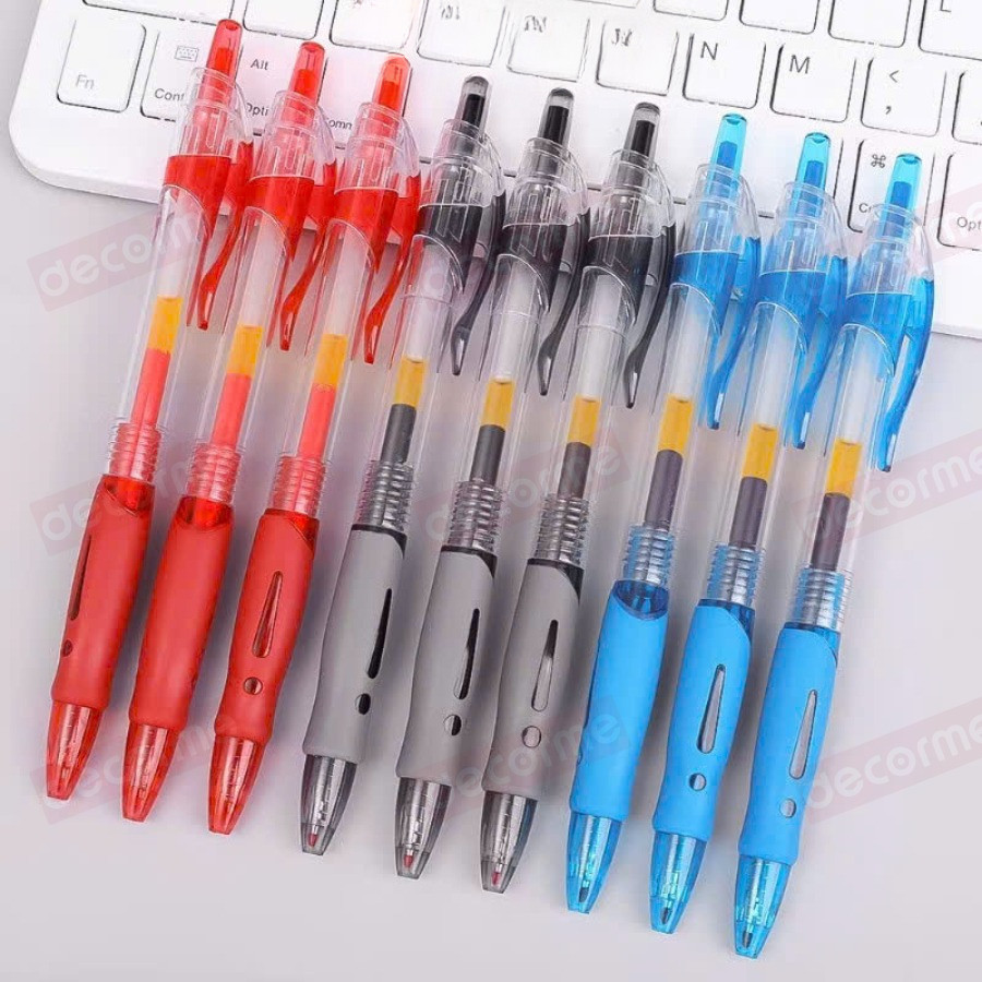 (Combo 10 cây) Bút Bi Béo GP1008 Bút Gel Bấm Thay Ngòi 11cm Mực Xanh Đen Đỏ Ngòi 0.5mm