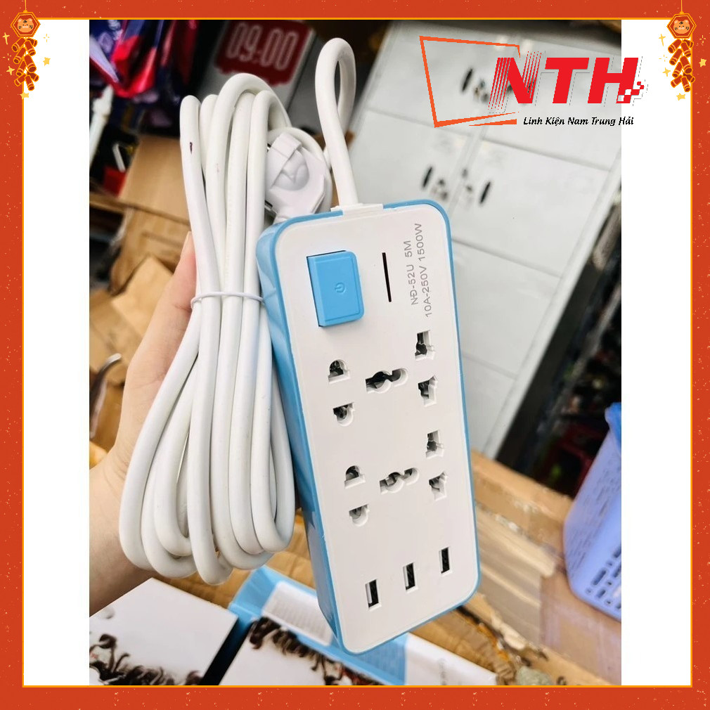 Ổ điện Thái SOCKET NĐ-52U dài 5M 3 cổng USB