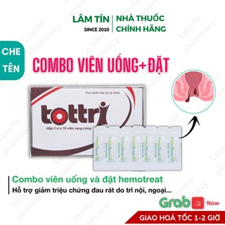 ( Tặng quà muối nano ) Tottri Nang Cứng Traphaco Giúp Co Búi Trĩ, Giảm Đau Rát, Chảy Máu Đại Tiện Tác Dụng Nhanh hộp 30v