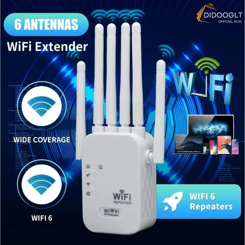  Kích Sóng Wifi 6 Râu Tốc Độ Cao Cải Thiện Tốc Độ Mạng - Bộ Kích Wifi Mở Rộng Vùng Phủ Sóng 