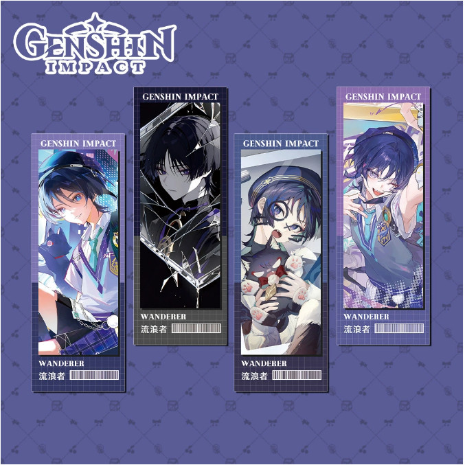 Bookmark vé laser Wanderer Genshin Impact 19.7 x 7cm
